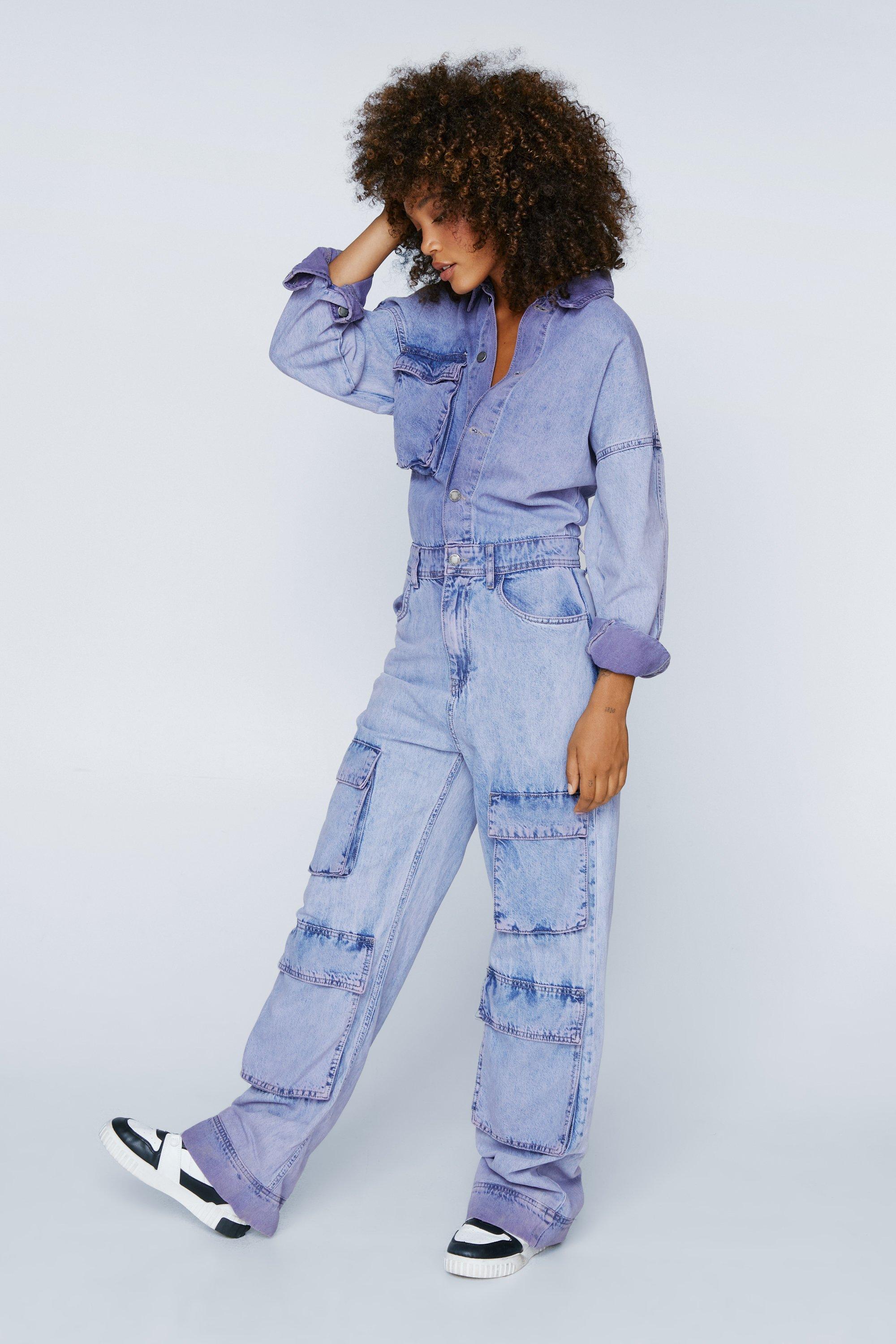 Light wash denim sales overalls